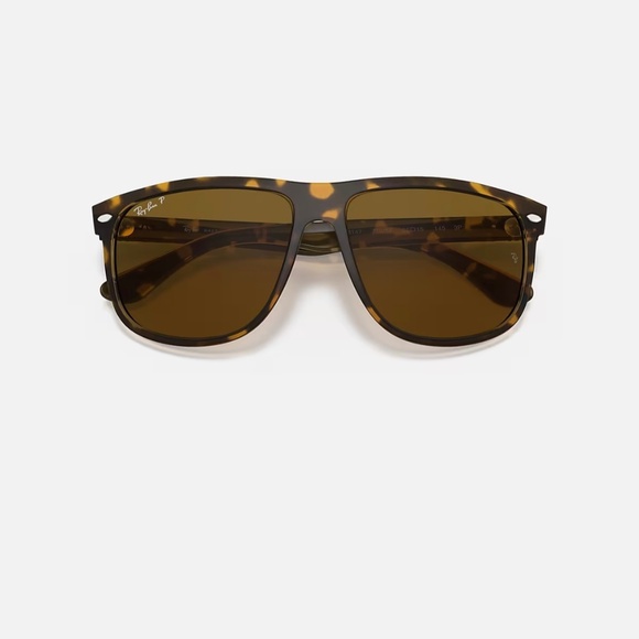 Ray-Ban Boyfriend polarized sunglasses (RB4147). Brown frame/brown lenses - Picture 10 of 10